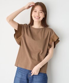 ANY 異素材コンビフリルスリーブプルオーバー