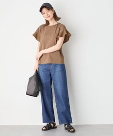 ANY 異素材コンビフリルスリーブプルオーバー