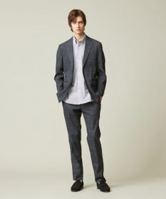 J.PRESS MEN 【クールマックス】サッカーストライプ／マイクロギンガムチェック シャツ/B.D