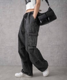 WEGO デニムパラシュートカーゴパンツ