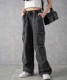 WEGO デニムパラシュートカーゴパンツ