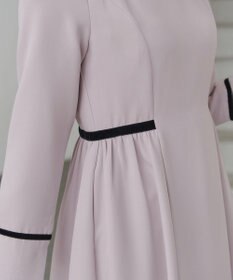 Tiaclasse 【安田美沙子さん着用・新色追加・洗える】ベロアラインフレアワンピース