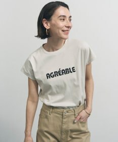 UNFILO BEAUTY FORM-T cotton ロゴ フレンチスリーブ Tシャツ グレージュ