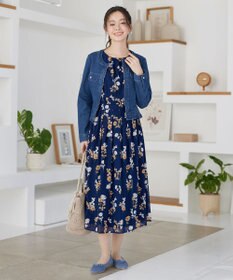 Tiaclasse 大花柄シフォンワンピース