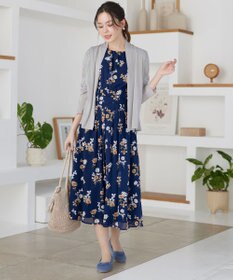 Tiaclasse 大花柄シフォンワンピース