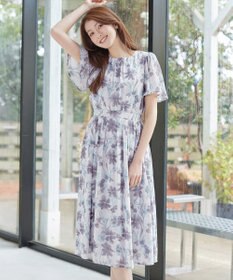 Tiaclasse 大花柄シフォンワンピース