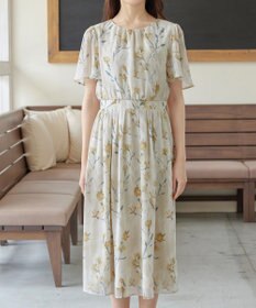 Tiaclasse 大花柄シフォンワンピース