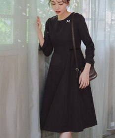 Tiaclasse 【安田美沙子さん着用・新色追加・洗える】ベロアラインフレアワンピース