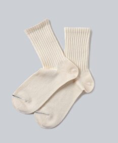 WHITE MAILS WOOL MIX PAPER WIDE RIB SOCKS ソックス