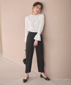 Feroux 【洗える】パールポイントテーパード パンツ