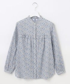 J.PRESS LADIES 【洗える】 LIBERTY Honeydew/Kate&Mil フリルネック ブラウス