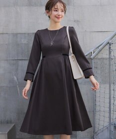 Tiaclasse 【安田美沙子さん着用・新色追加・洗える】ベロアラインフレアワンピース