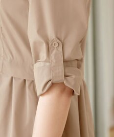 Tiaclasse L 【洗える】パール釦フレアシャツワンピース