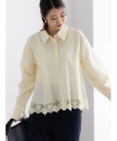 Te chichi スカラップレースヘムクロップトシャツ
