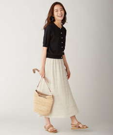 J.PRESS LADIES 【洗える】シャーリングシャドーボーダー スカート