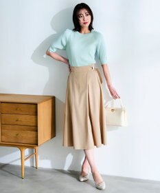 ANY SIS シャンブレーベルテッド スカート