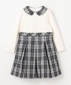 組曲 KIDS 【110-140㎝】チェックタフタドッキング ワンピース