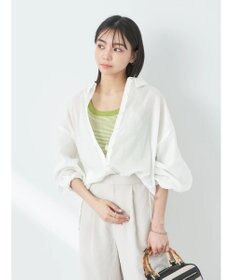 earth music&ecology コットンボイルギャザーシャツ