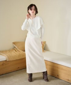#Newans 【洗濯機可能/セットアップ】ナローシルエットエアリースカート