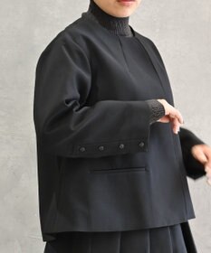 muuc トリプルクロス ノーカラージャケット｜軽くてふっくらした三重織り生地・セットアップ可能