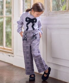 ANY KIDS レースアップ 裏シャギーワイドパンツ