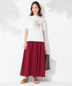 ANY 【接触冷感・UVケア】清涼リネン ガウチョパンツ