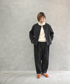 muuc トリプルクロス ノーカラージャケット｜軽くてふっくらした三重織り生地・セットアップ可能