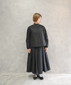 muuc トリプルクロス ノーカラージャケット｜軽くてふっくらした三重織り生地・セットアップ可能