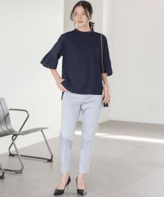 組曲 【WEB限定】サテンストレッチ クロップドパンツ