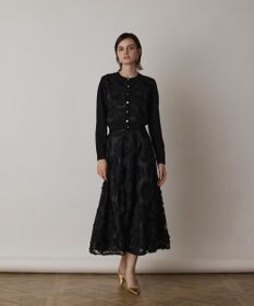 GRACE CONTINENTAL ローズ刺繍ニットカーディガン