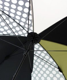 +RING レディース向け プラスリング 長傘 60cm BLK/GRN T1347