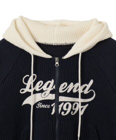 WEGO バイカラーニットジップパーカー