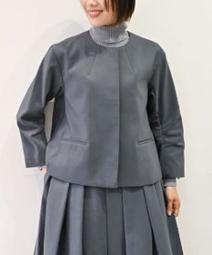 muuc トリプルクロス ノーカラージャケット｜軽くてふっくらした三重織り生地・セットアップ可能