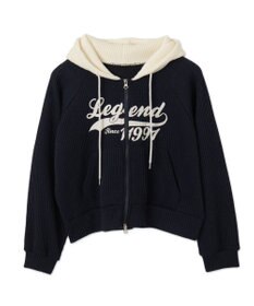 WEGO バイカラーニットジップパーカー