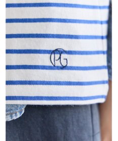 Te chichi ショルダー釦ボーダーカットソー