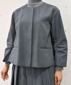 muuc トリプルクロス ノーカラージャケット｜軽くてふっくらした三重織り生地・セットアップ可能