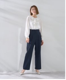 YECCA VECCA サイドベルテッドハイウエストパンツ