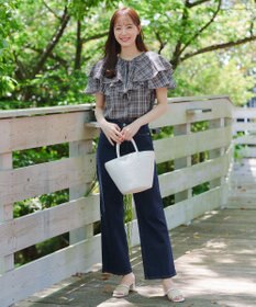 Tiaclasse 【安田美沙子さん/小倉優子さん着用】【洗える】ストレッチワイドデニム