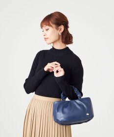 LA BAGAGERIE シープレザー ギャザーハンドル2wayラウンドトートバッグ