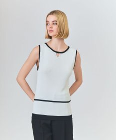 GRACE CONTINENTAL ラインニットノースリーブ