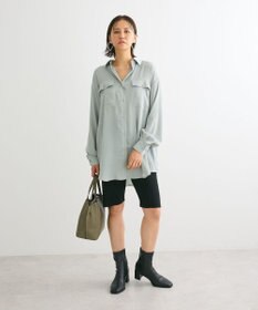 Green Parks ・ＳＵＧＡＲ　ＳＰＯＯＮ　サテンオーバーシャツチュニック
