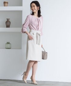 Tiaclasse L 【洗える】快適な履き心地のダブルクロスセミタイトスカート