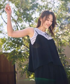 ANY テレコラウンドヘムタンクトップ