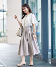 Tiaclasse 【新色追加・洗える】フロントタック配色ブラウス