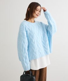 Green Parks ふわふわケーブルニットプルオーバー