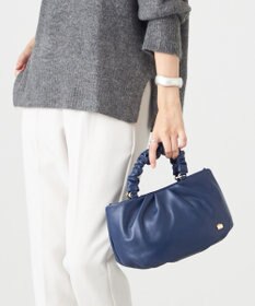 LA BAGAGERIE シープレザー ギャザーハンドル2wayラウンドトートバッグ