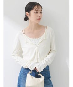 earth music&ecology ＳＥＴ２点カーディガン＋フラワーキャミ