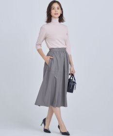 組曲 レザーライクライト タックギャザースカート