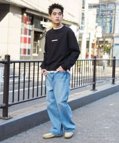 WEGO 【ユニセックス着用ITEM】THEBOYエルボーパッチクルーネックPO