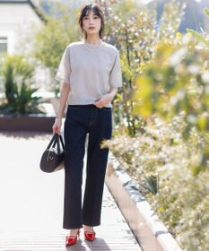 ANY SIS センタープレスセミフレア デニム